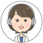 ヘッドフォンを付けている行政書士のイラスト